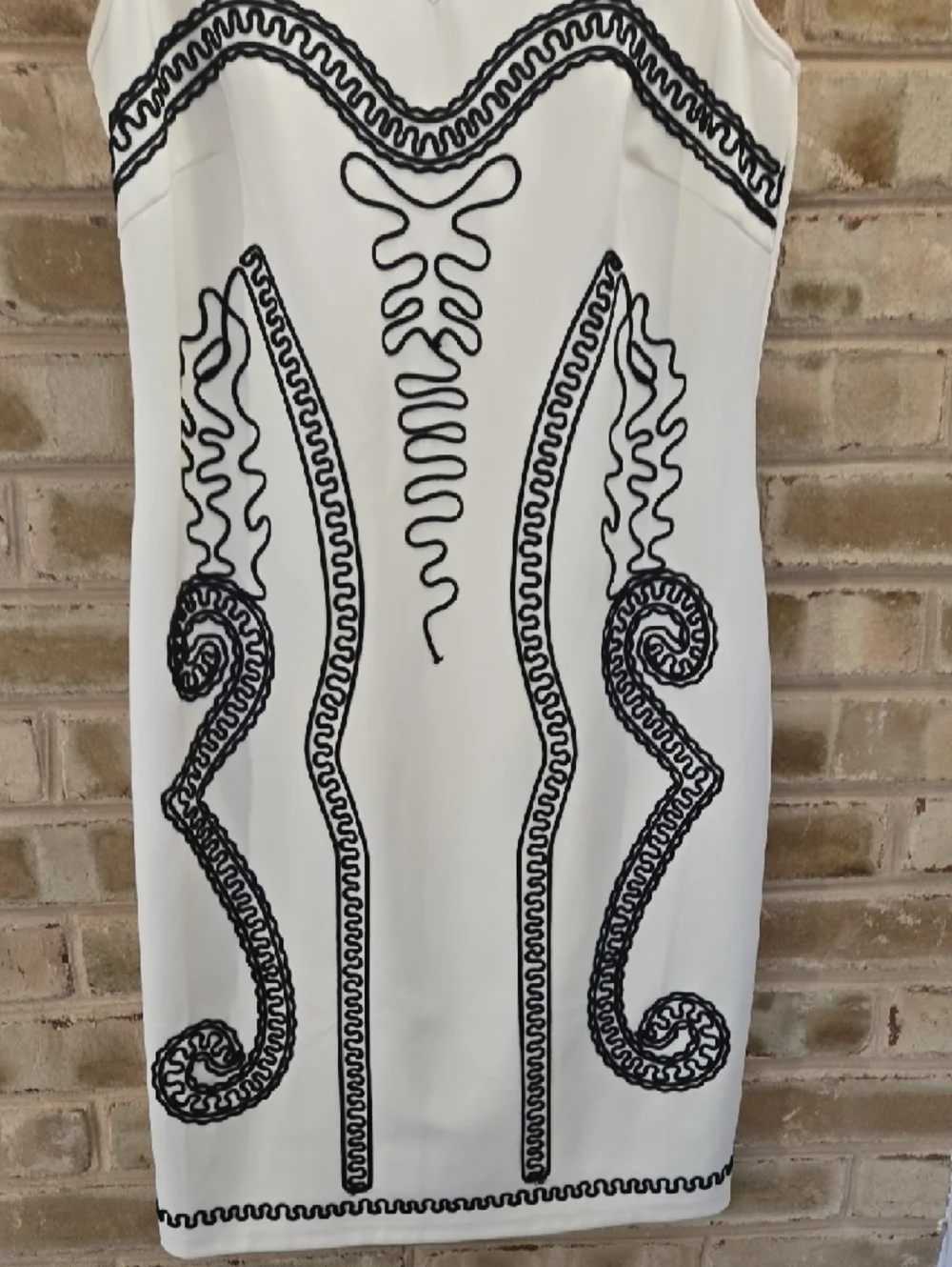 Spenser Jeremy Ivory Midi Dress with Black Embroidery - Picture 5 of 13